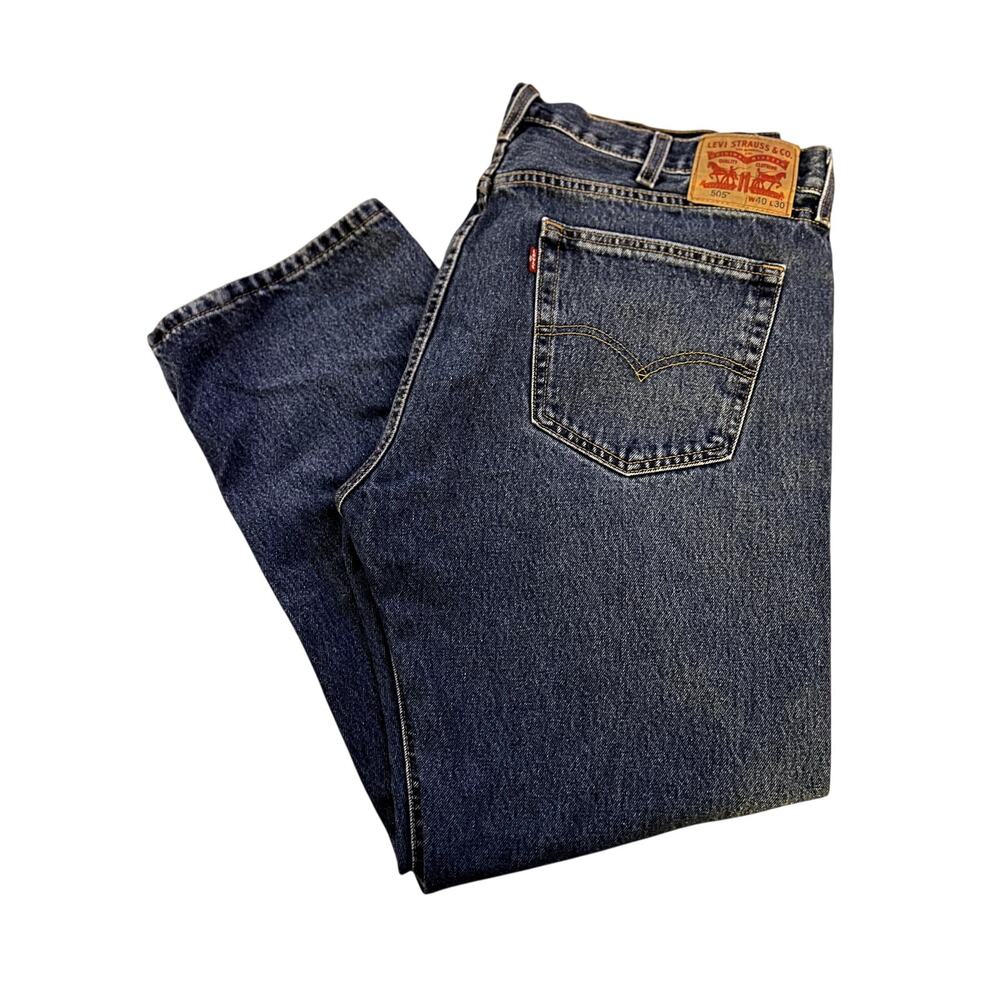 Levi's 505 Men's Original Fit Jeans W40 x L30 Dark Wash Denim